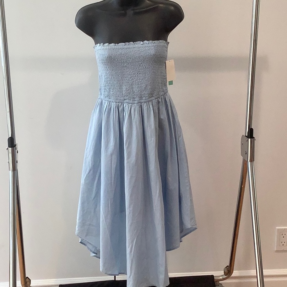 NWT Abound strapless dress baby blue ruched top, XS